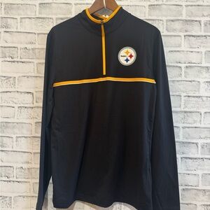 NWOT! Men’s Pittsburg Steelers NFL black 1/4 zip lightweight pullover Size Med